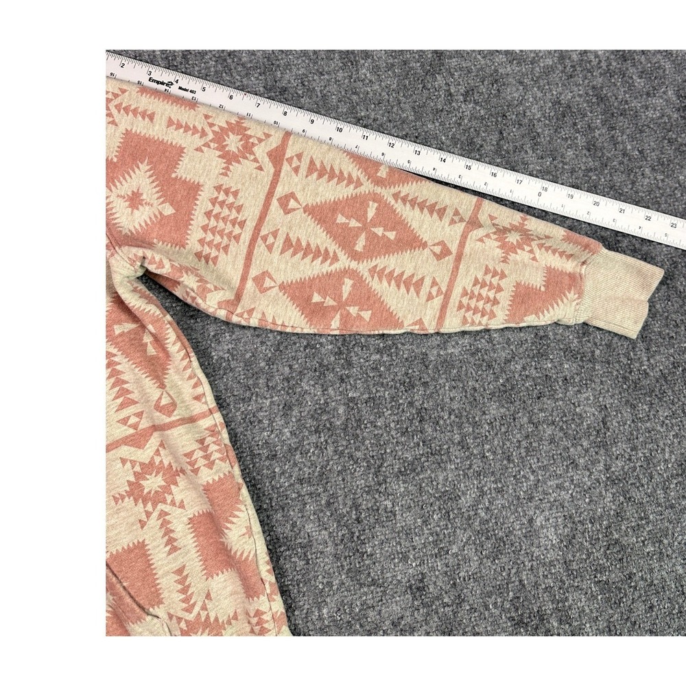 Ariat Hoodie Womans Small Southwestern Aztec Print Sweatshirt Pink Tan Pullover - Picture 7 of 10